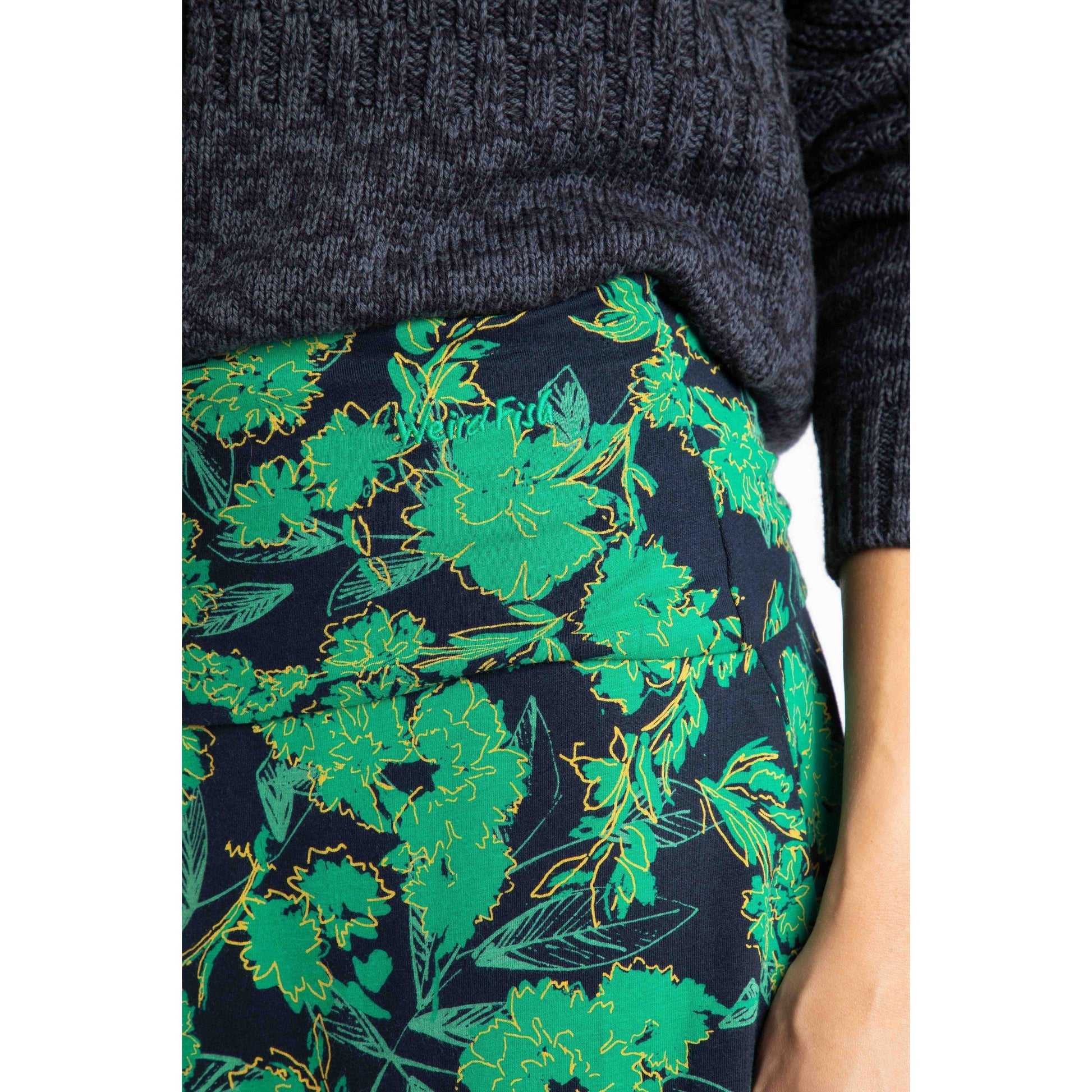Night Blue - Lifestyle - Weird Fish Womens-Ladies Malmo Jersey Stretch Skirt