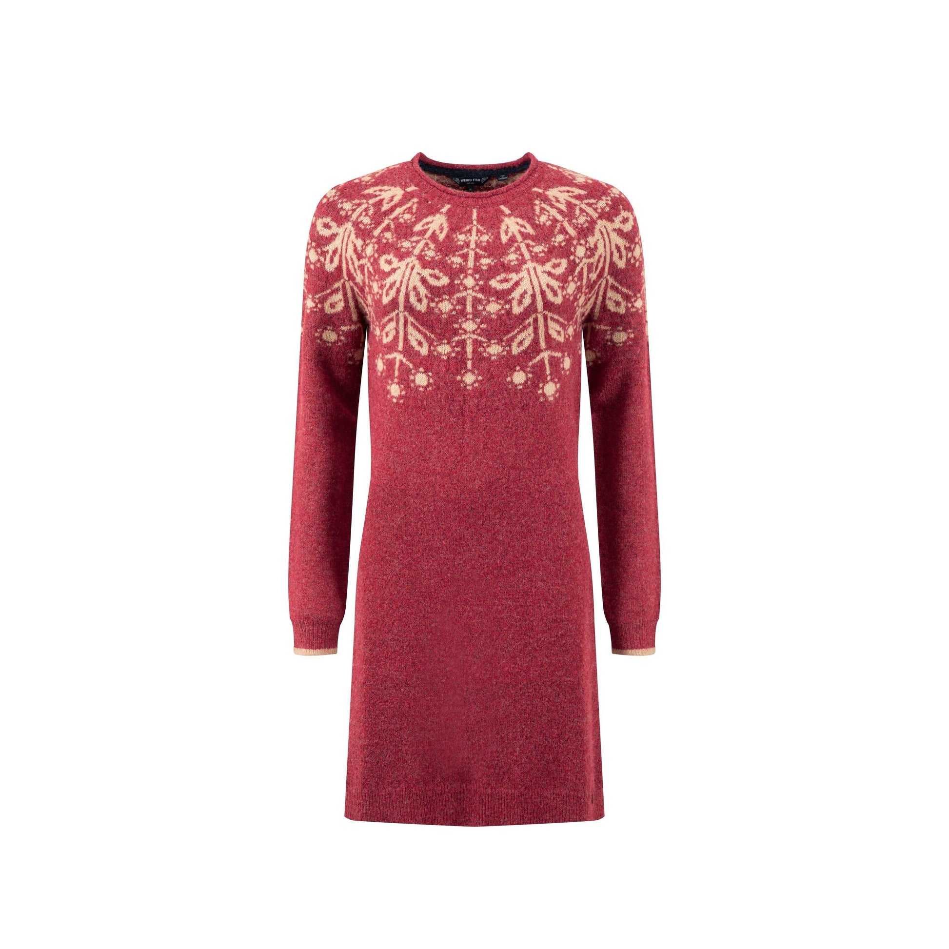 Rhubarb - Front - Weird Fish Womens-Ladies Blakely Fair Isle Knitted Dress