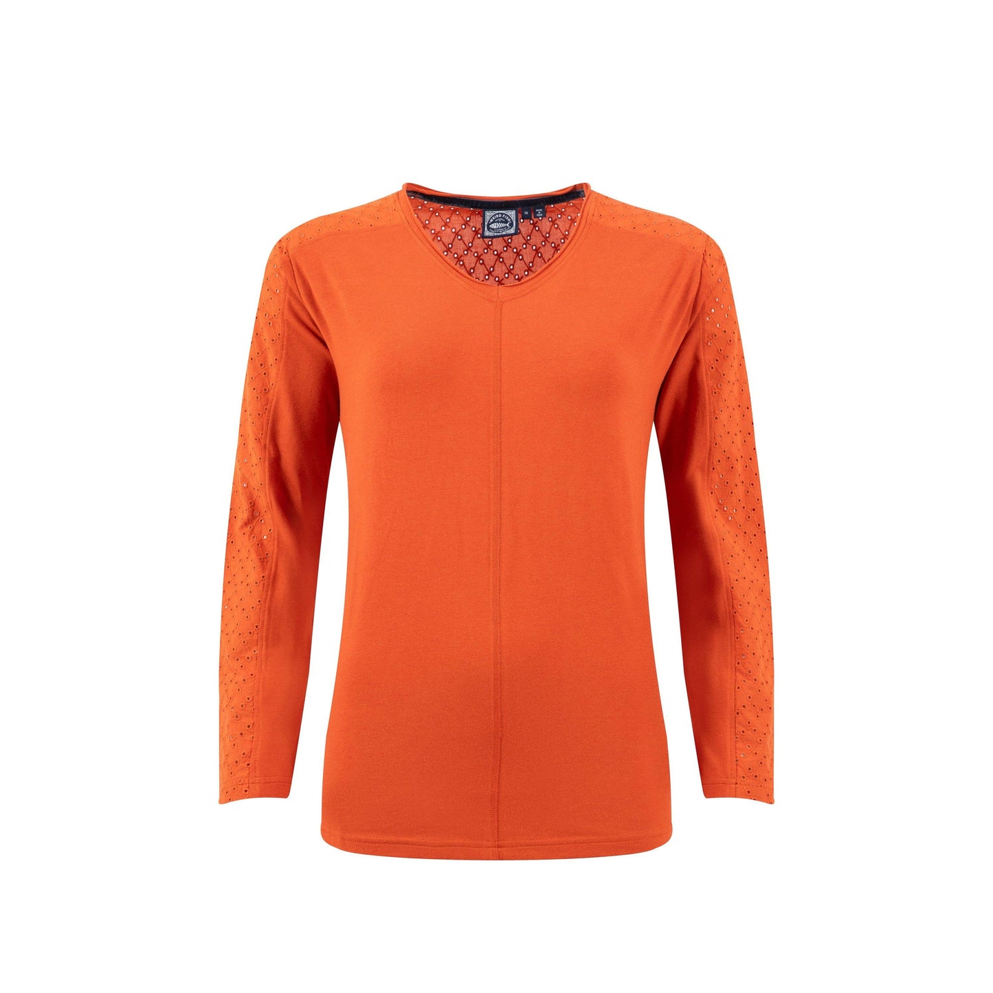 Rust Orange - Front - Weird Fish Womens-Ladies Topia Broderie Top