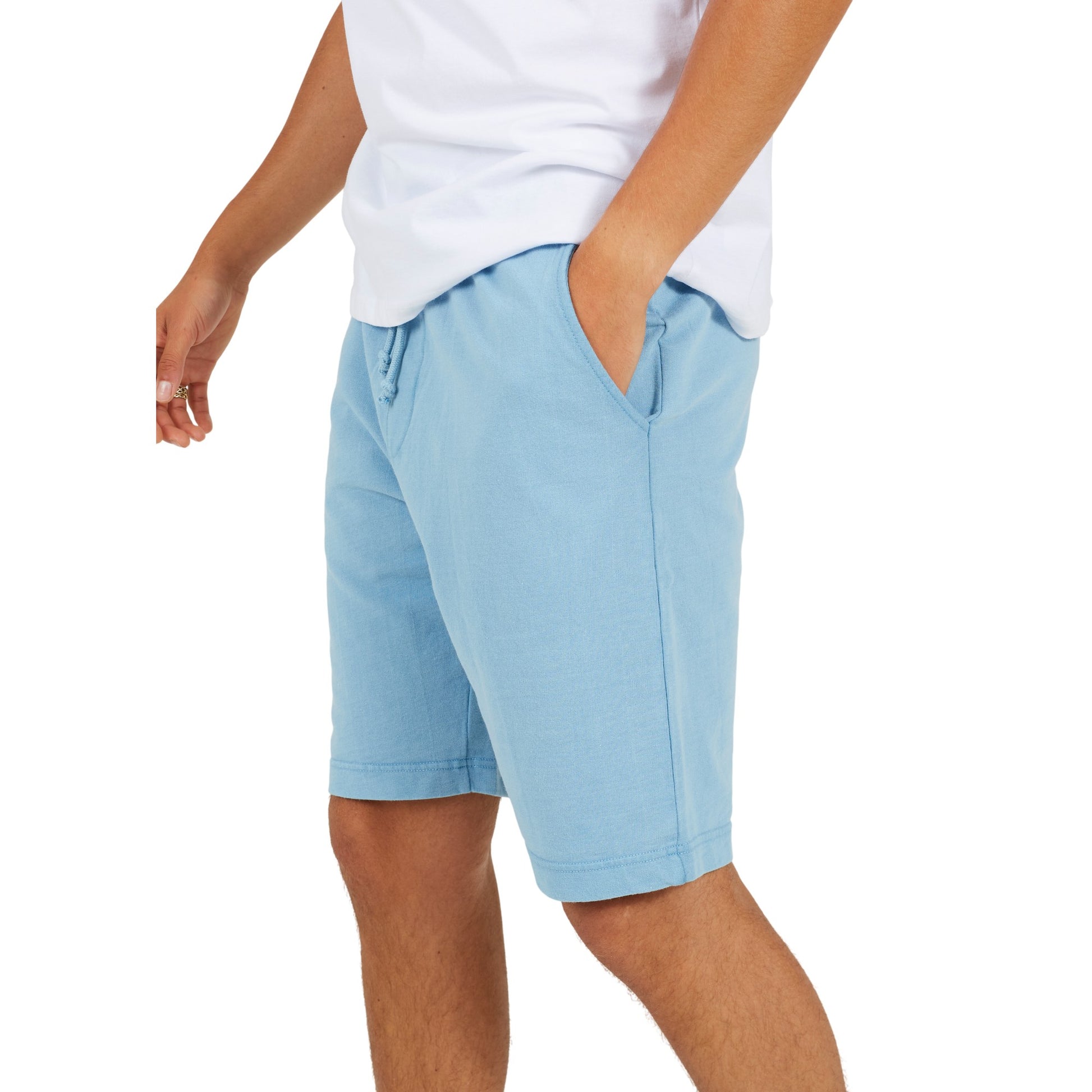 Light Blue - Front - Brave Soul Mens Elasticated Waist Regular Shorts