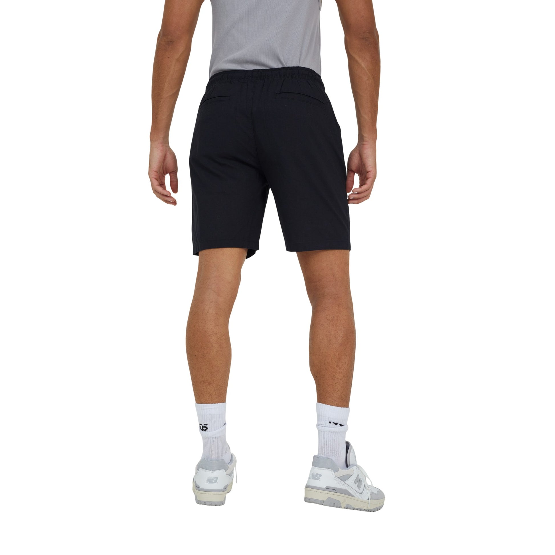 Black - Back - Brave Soul Mens Recycled Cotton Shorts