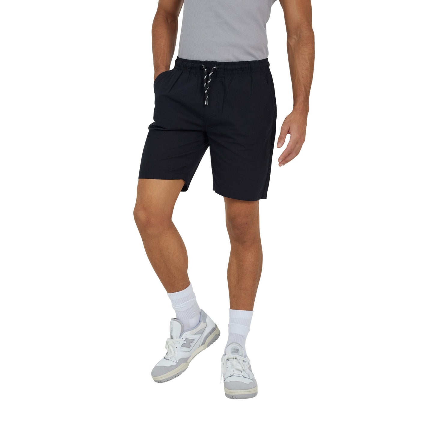 Black - Side - Brave Soul Mens Recycled Cotton Shorts