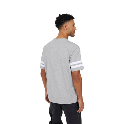 Light Grey Marl - Back - Brave Soul Mens Crew Neck Relaxed Fit T-Shirt
