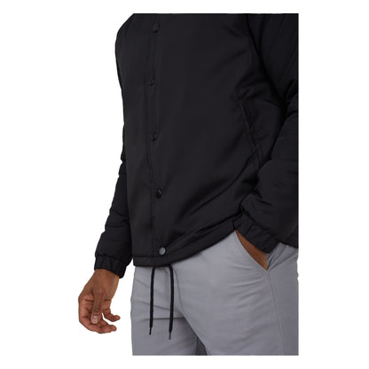Black - Side - Brave Soul Mens Padded Coach Jacket