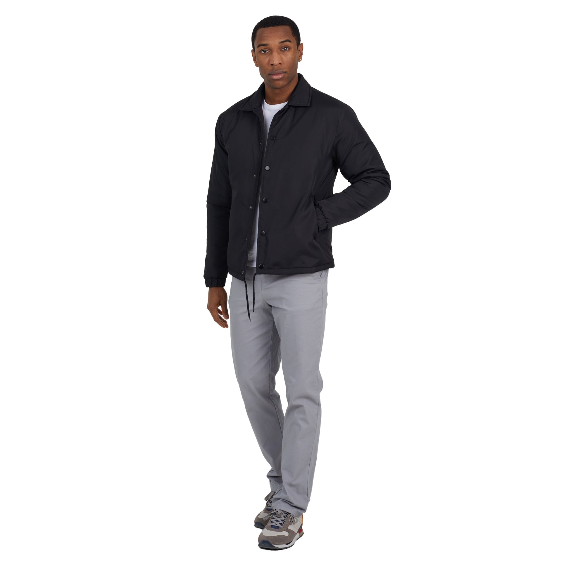 Burgundy - Front - Brave Soul Mens Padded Coach Jacket