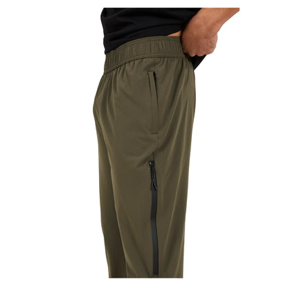 Khaki - Side - Brave Soul Mens Tech Zip Detail Trousers