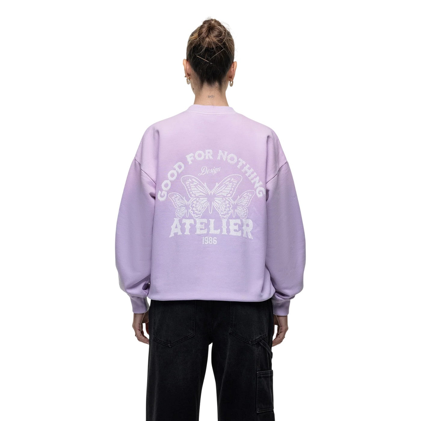 Lilac - Back - Good For Nothing Womens-Ladies Sweatshirt