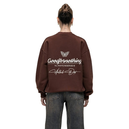 Brown - Back - Good For Nothing Womens-Ladies Cult Regular Sweatshirt