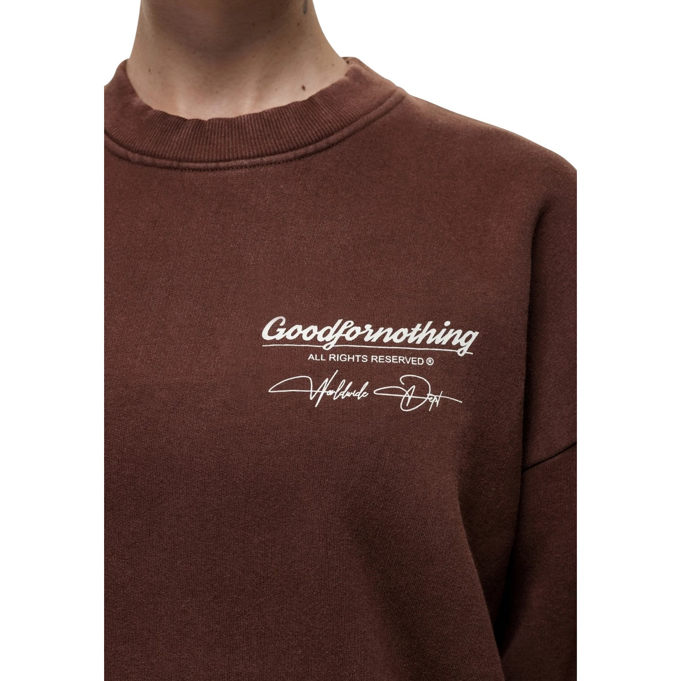 Brown - Side - Good For Nothing Womens-Ladies Cult Regular Sweatshirt