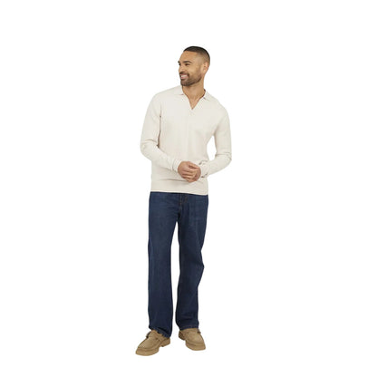 Cream - Lifestyle - Brave Soul Mens Trophy Long-Sleeved Polo Shirt