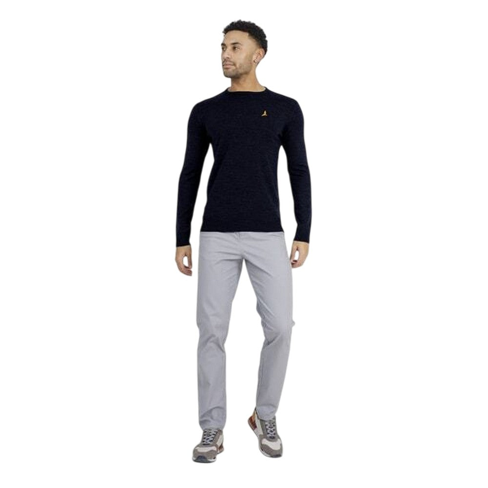 Midnight Navy - Lifestyle - Brave Soul Mens Flat Knit Crew Neck Jumper