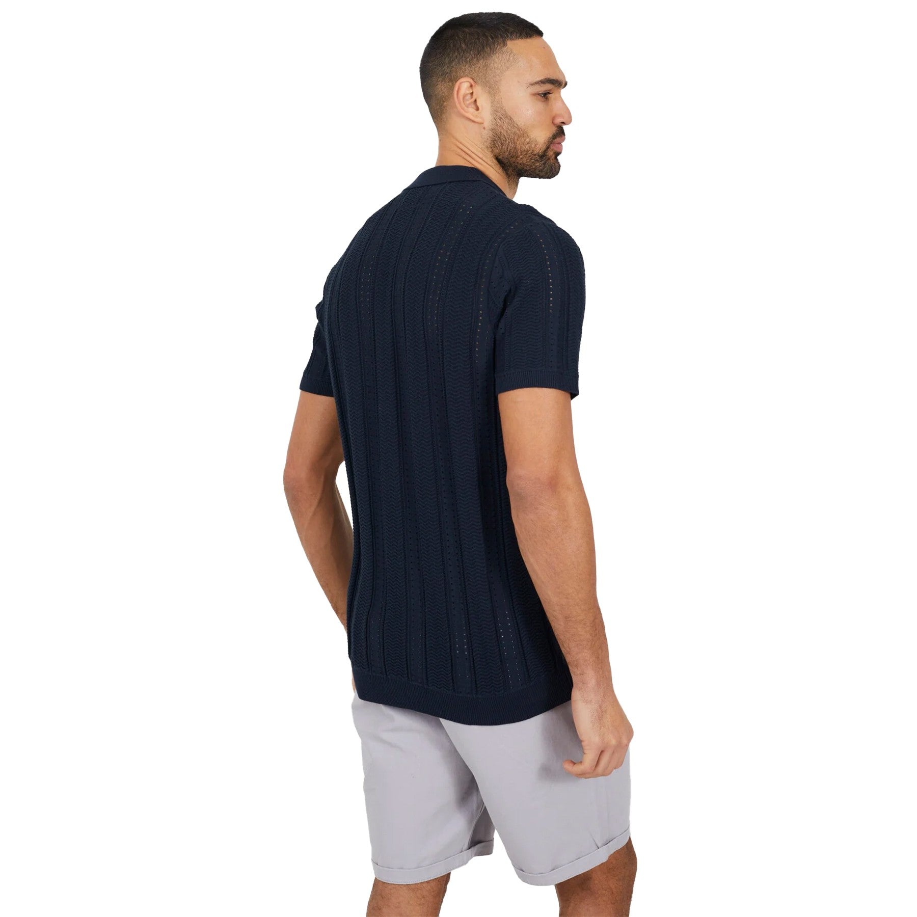 Dark Navy - Back - Brave Soul Mens Short-Sleeved Polo Shirt