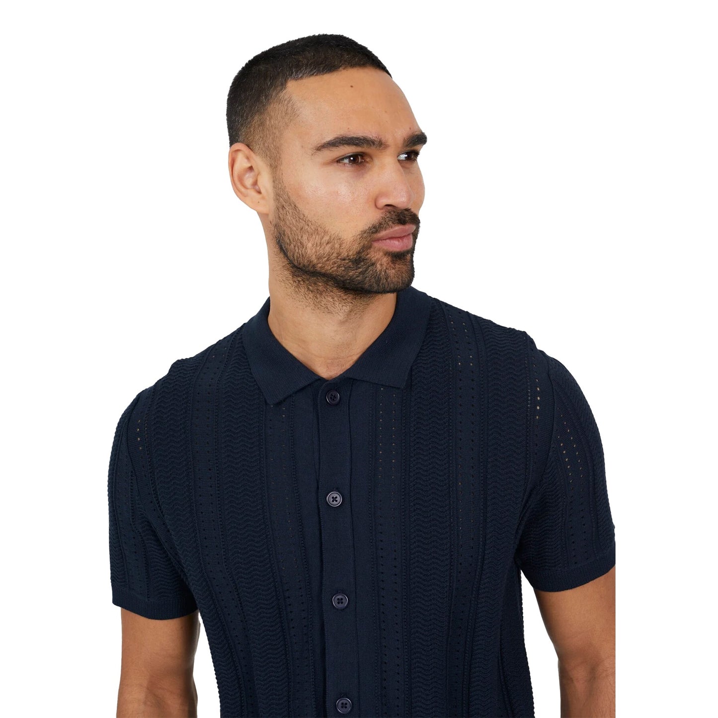 Dark Navy - Side - Brave Soul Mens Short-Sleeved Polo Shirt