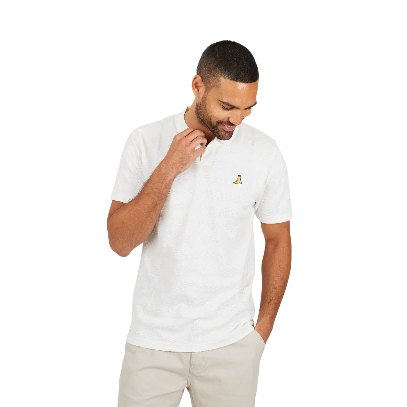 Off White - Front - Brave Soul Mens Polo Shirt