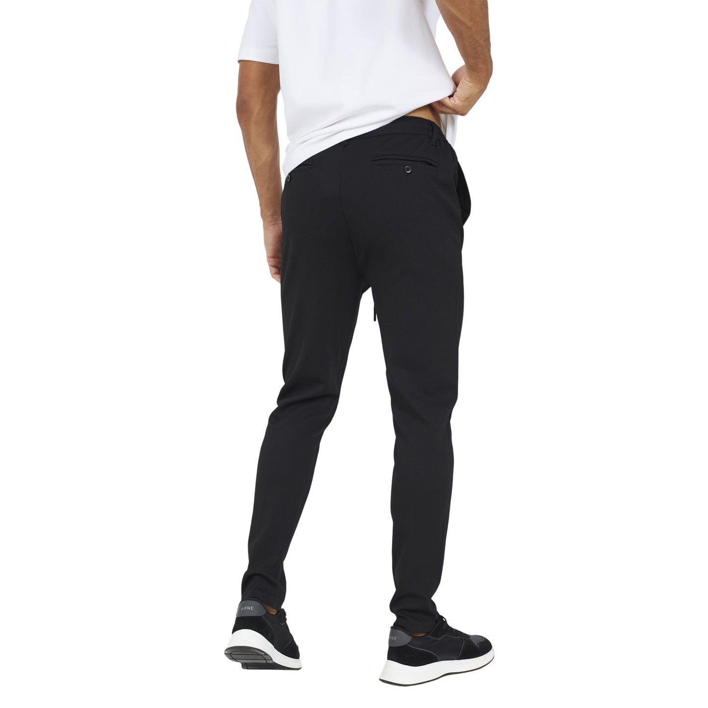 Jet Black - Back - Brave Soul Mens Open Hem Joggers