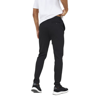 Jet Black - Back - Brave Soul Mens Open Hem Joggers