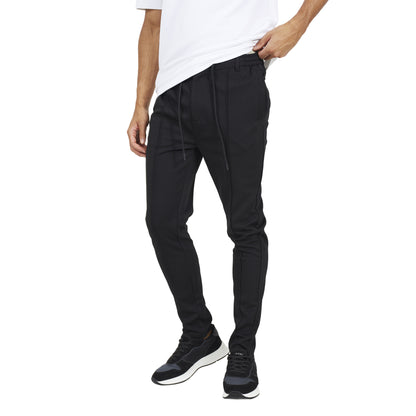 Jet Black - Front - Brave Soul Mens Open Hem Joggers