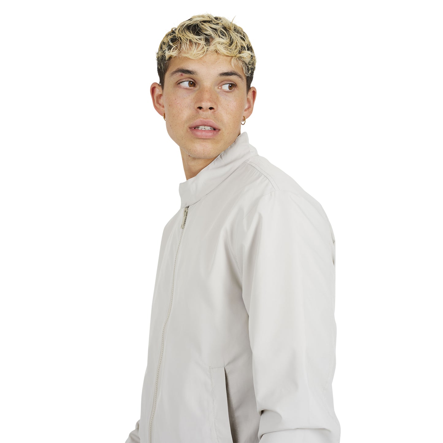 Light Sage - Side - Brave Soul Mens Funnel Neck Harrington Jacket