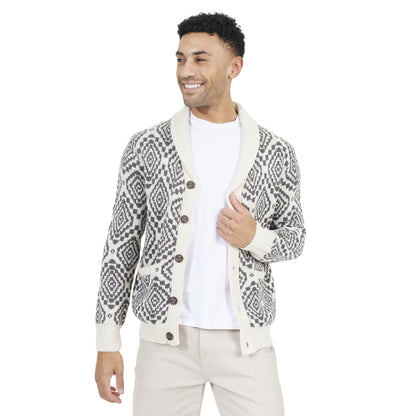 Oatmeal-Slate Grey - Front - Brave Soul Mens Shawl Collar Cardigan
