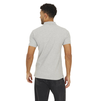 Light Grey Marl - Back - Brave Soul Mens Embroidered Logo Polo Shirt