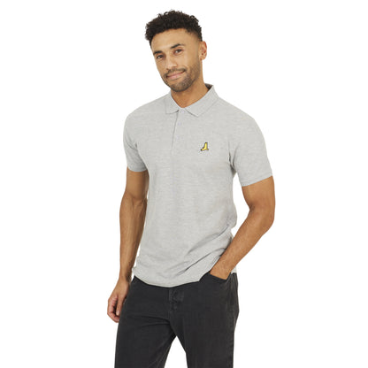 Light Grey Marl - Front - Brave Soul Mens Embroidered Logo Polo Shirt