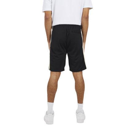 Jet Black - Back - Brave Soul Mens Knitted Tape Shorts