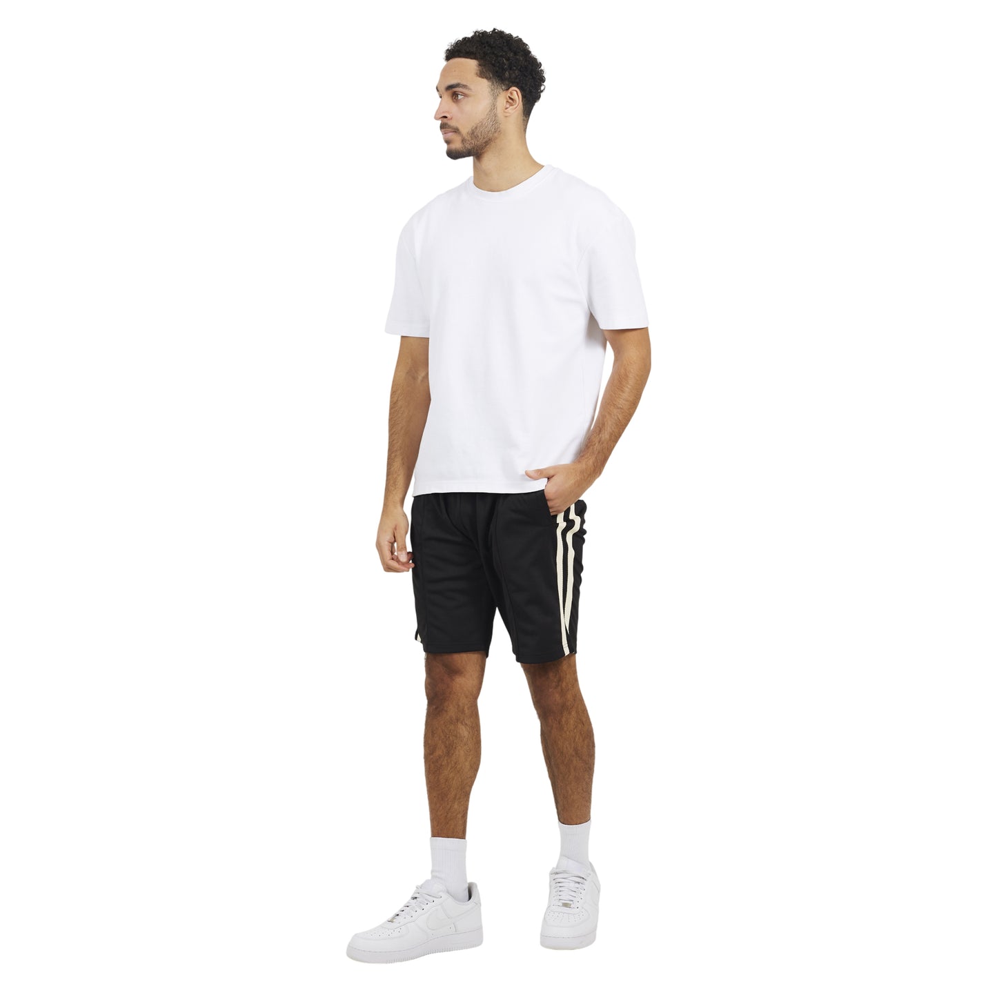 Jet Black - Lifestyle - Brave Soul Mens Knitted Tape Shorts