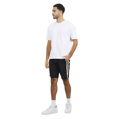 Jet Black - Lifestyle - Brave Soul Mens Knitted Tape Shorts