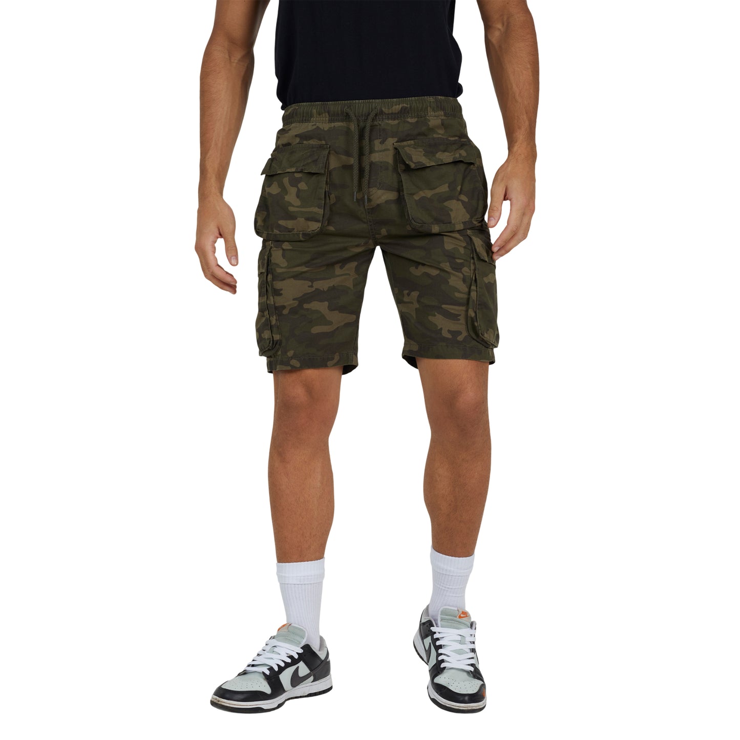 Khaki - Lifestyle - Brave Soul Mens Printed Camo Cargo Shorts