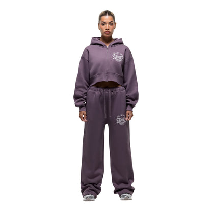 Purple - Lifestyle - Good For Nothing Womens-Ladies Angel Full Zip Crop Hoodie
