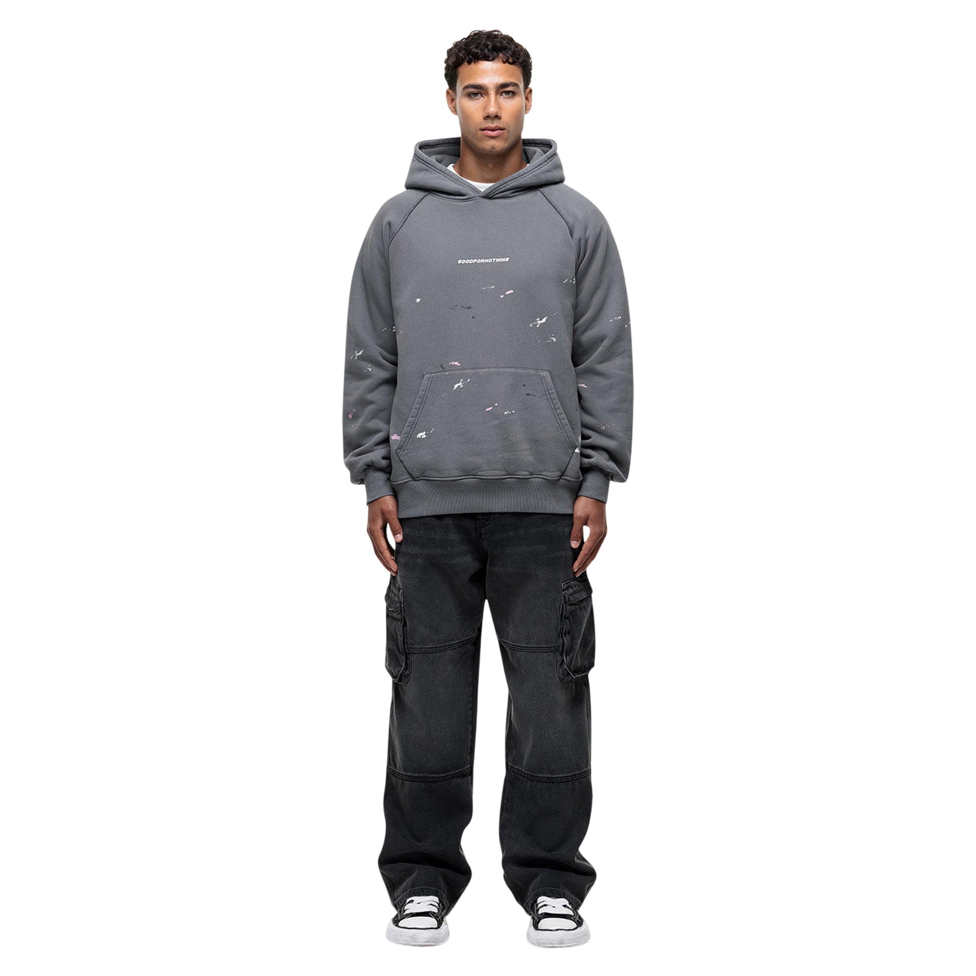 Grey - Pack Shot - Good For Nothing Mens Temperance Oversized Oversized Hoodie