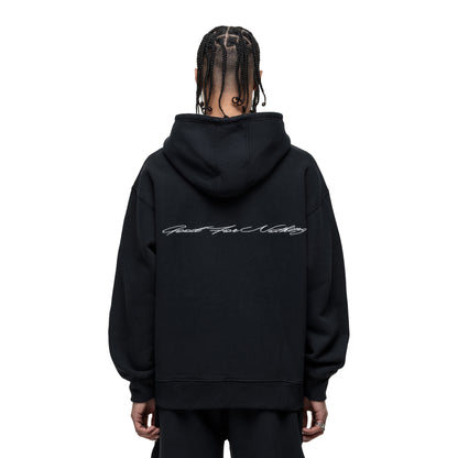 Black - Back - Good For Nothing Mens Scribble Pull Over Oversized Hoodie