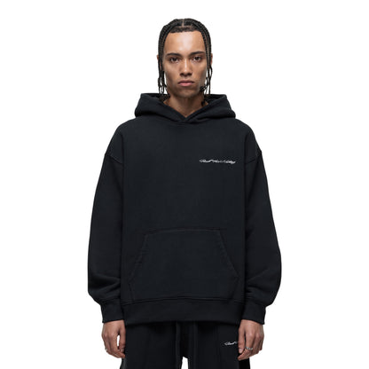 Black - Front - Good For Nothing Mens Scribble Pull Over Oversized Hoodie