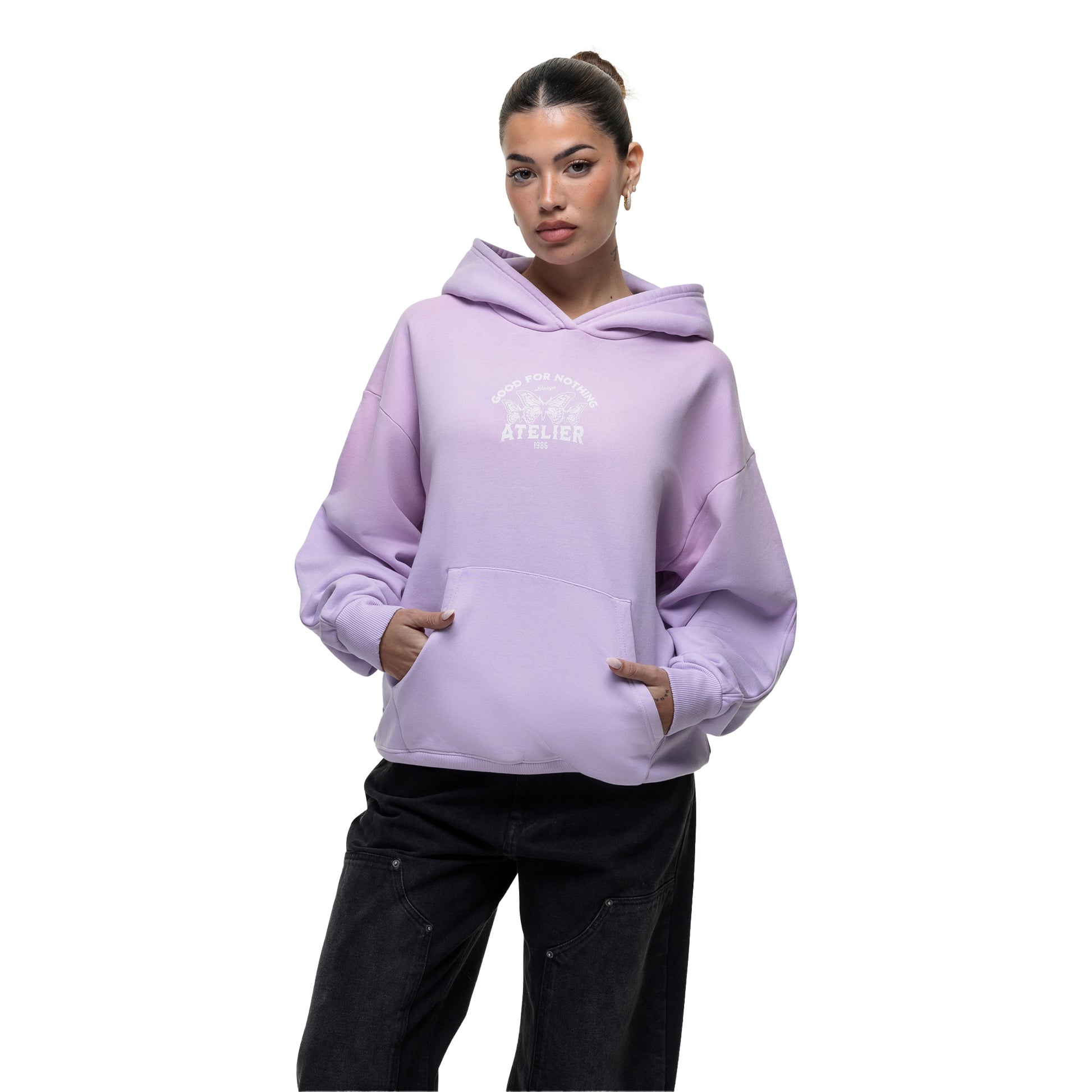 Lilac - Pack Shot - Good For Nothing Womens-Ladies BFCM Hoodie
