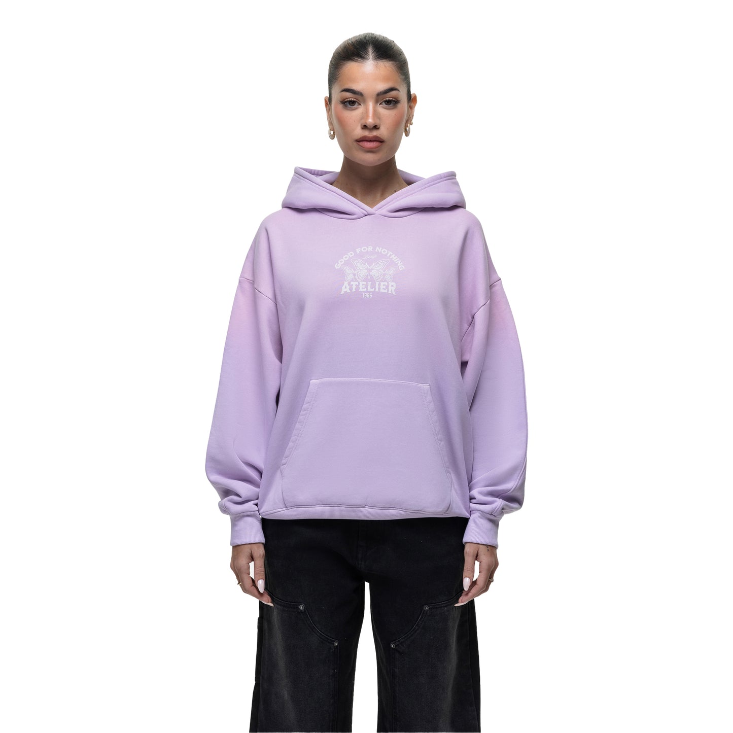 Lilac - Front - Good For Nothing Womens-Ladies BFCM Hoodie