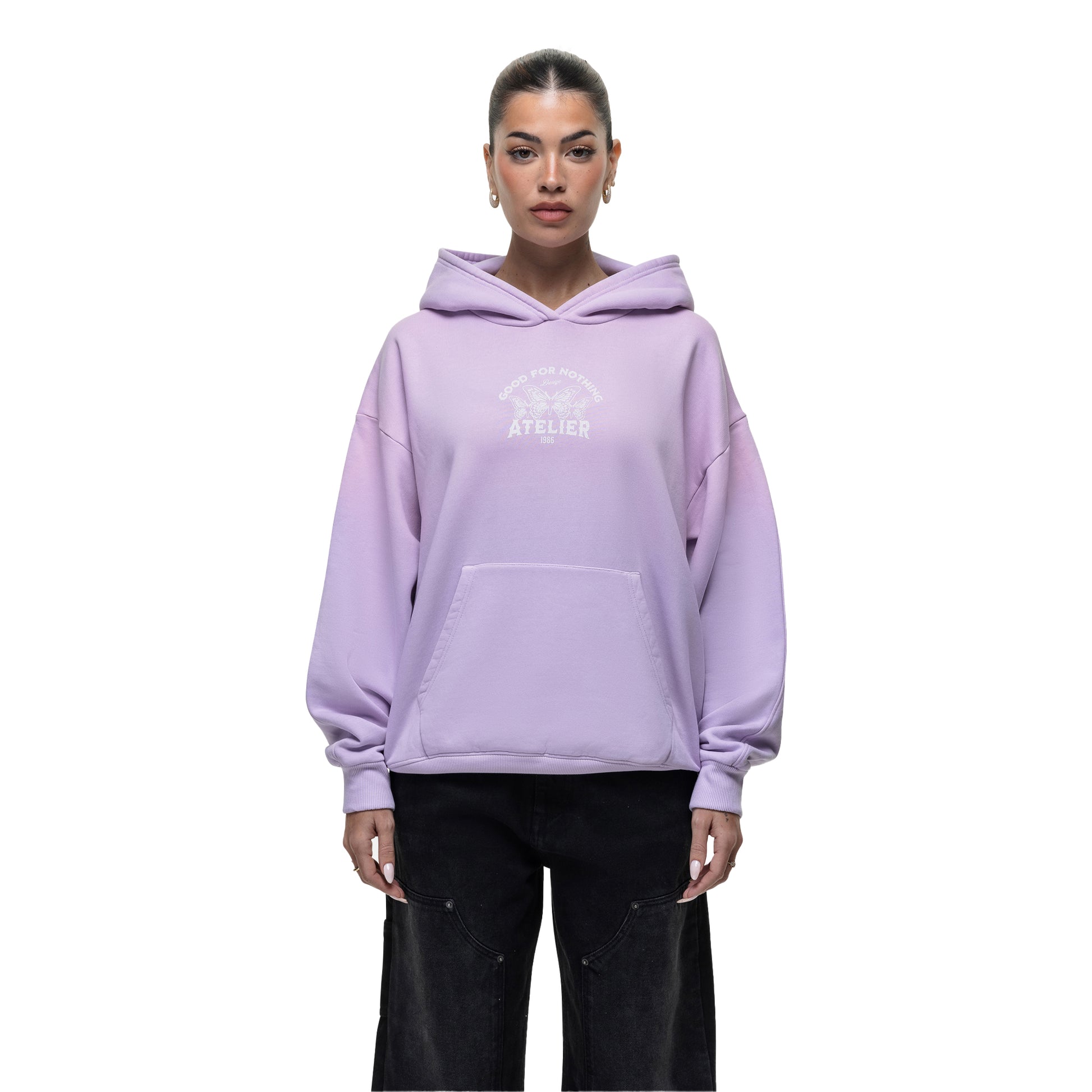 Lilac - Front - Good For Nothing Womens-Ladies BFCM Hoodie