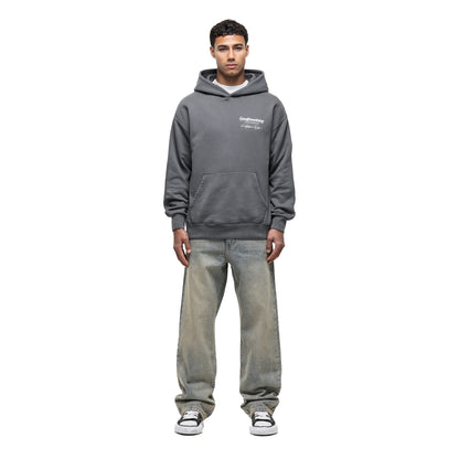 Grey - Pack Shot - Good For Nothing Mens Cult Graphic Pull Over Oversized Hoodie
