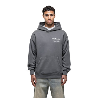Grey - Front - Good For Nothing Mens Cult Graphic Pull Over Oversized Hoodie