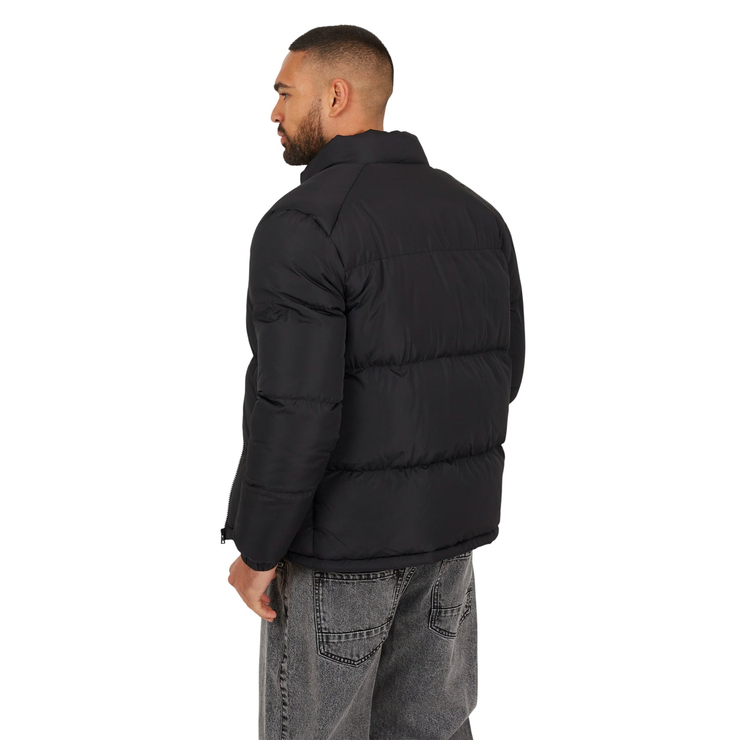 Black - Back - Brave Soul Mens Padded Jacket