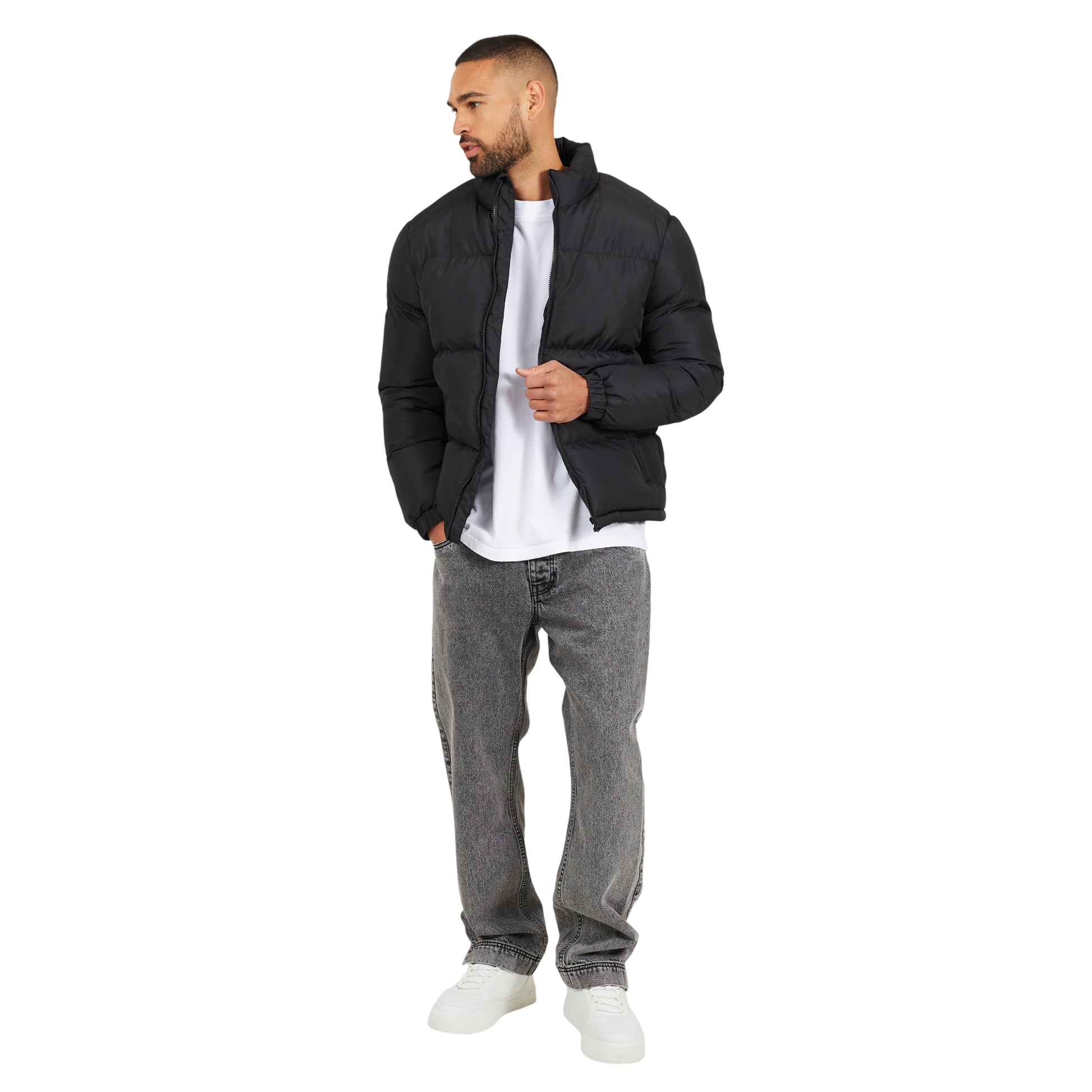 Black - Lifestyle - Brave Soul Mens Padded Jacket