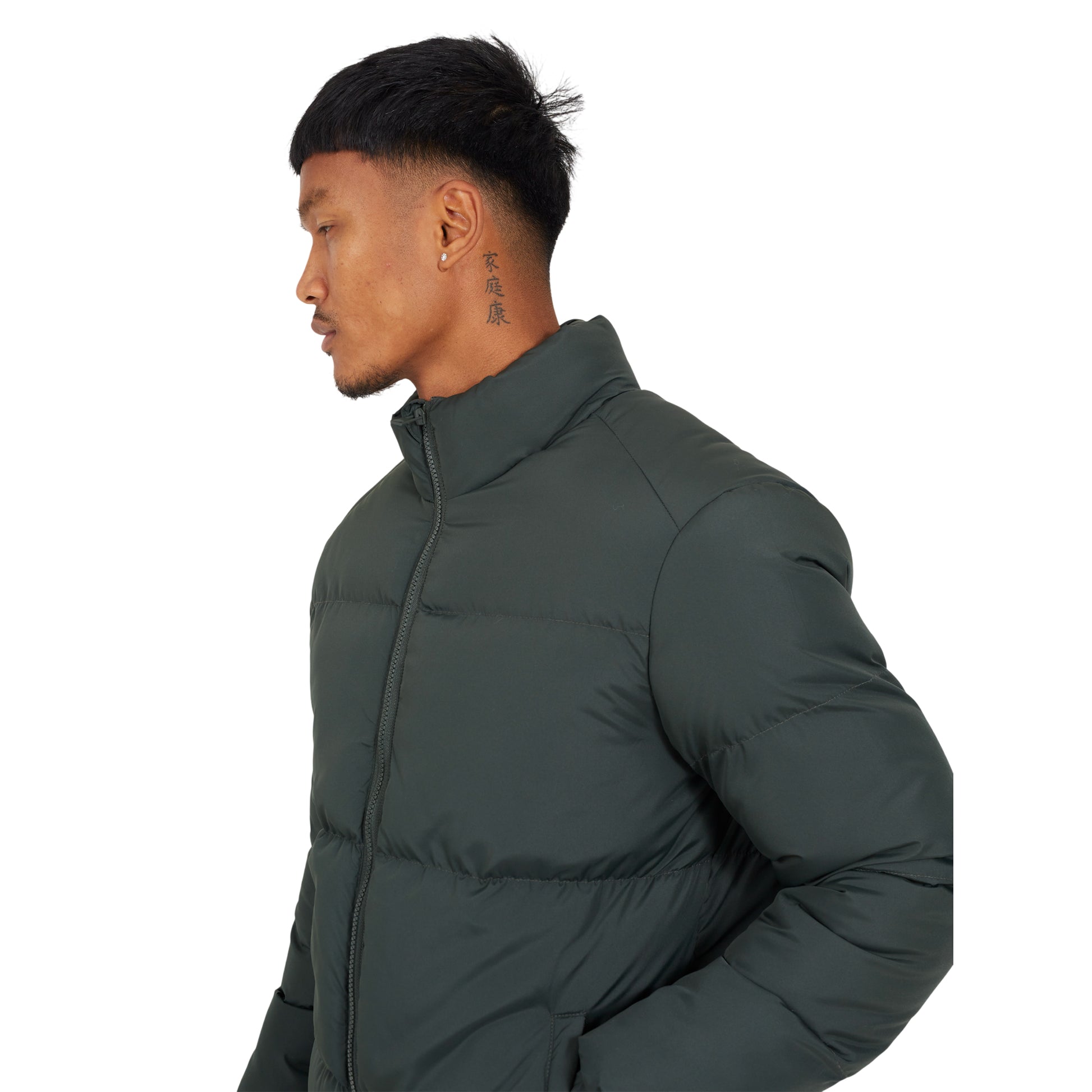 Khaki - Side - Brave Soul Mens Padded Jacket