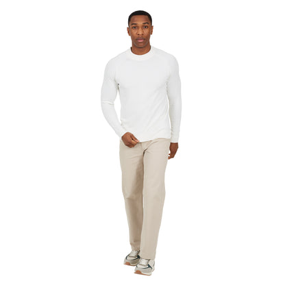 Vintage White - Lifestyle - Brave Soul Mens Knitted Long-Sleeved Jumper