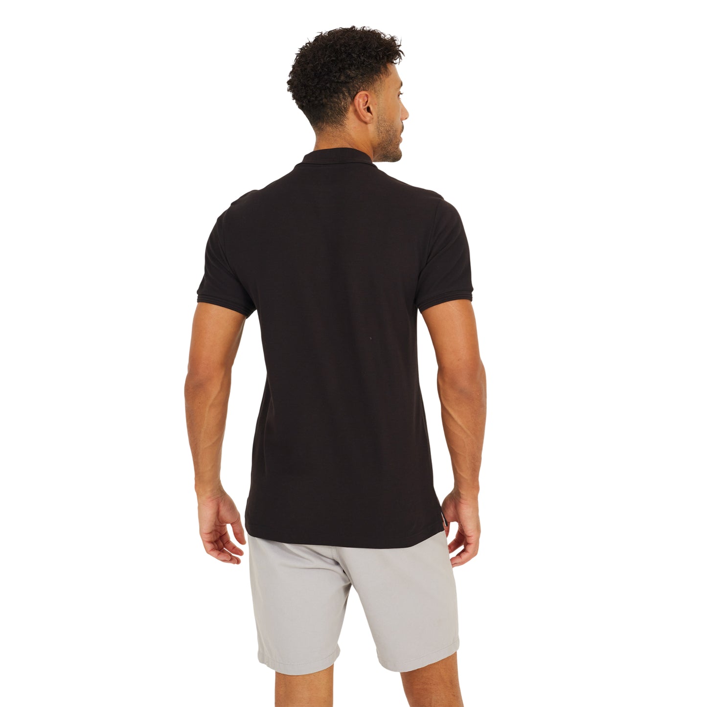 Jet Black - Back - Brave Soul Mens Cotton Polo Shirt