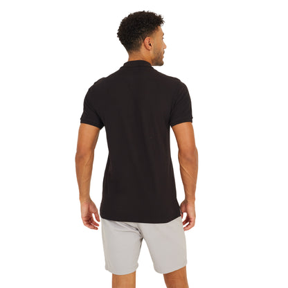 Jet Black - Back - Brave Soul Mens Cotton Polo Shirt