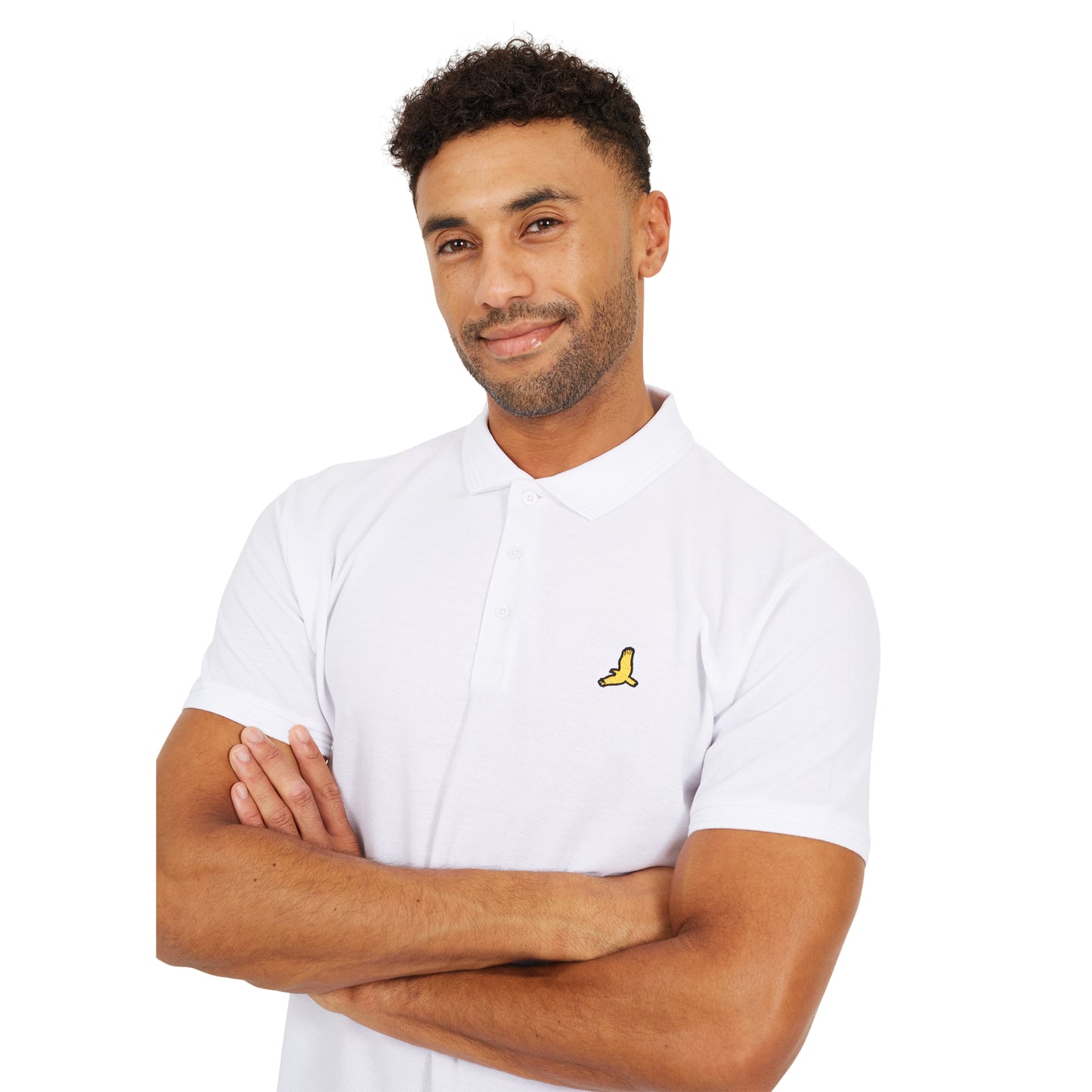 Optic White - Side - Brave Soul Mens Cotton Polo Shirt