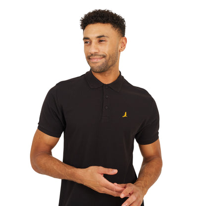 Jet Black - Side - Brave Soul Mens Cotton Polo Shirt