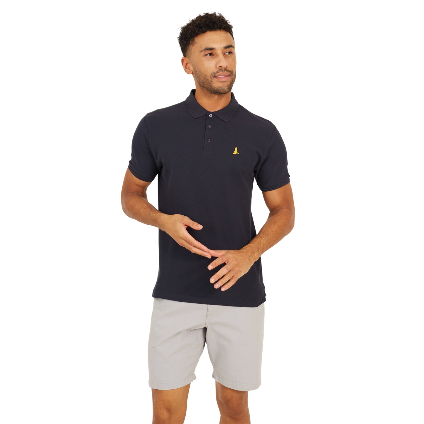 Navy - Front - Brave Soul Mens Cotton Polo Shirt