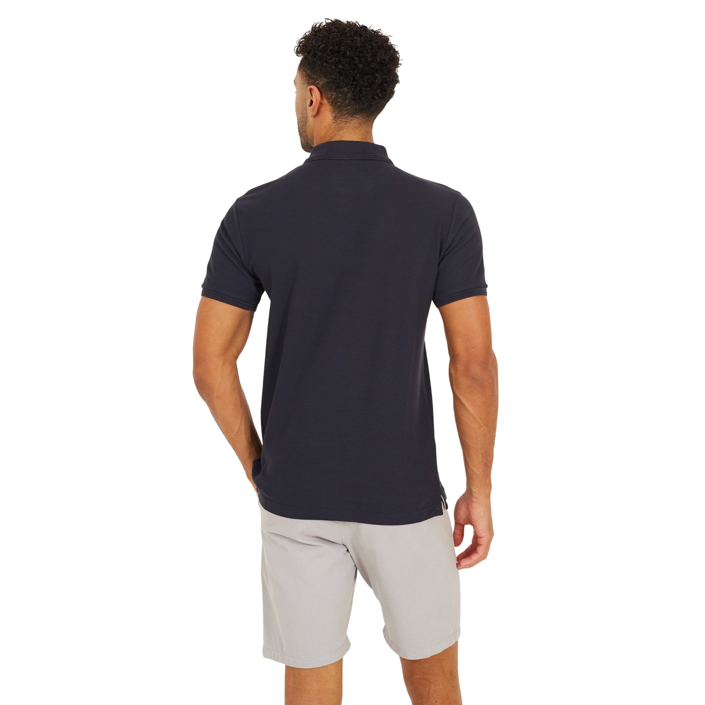 Navy - Back - Brave Soul Mens Cotton Polo Shirt