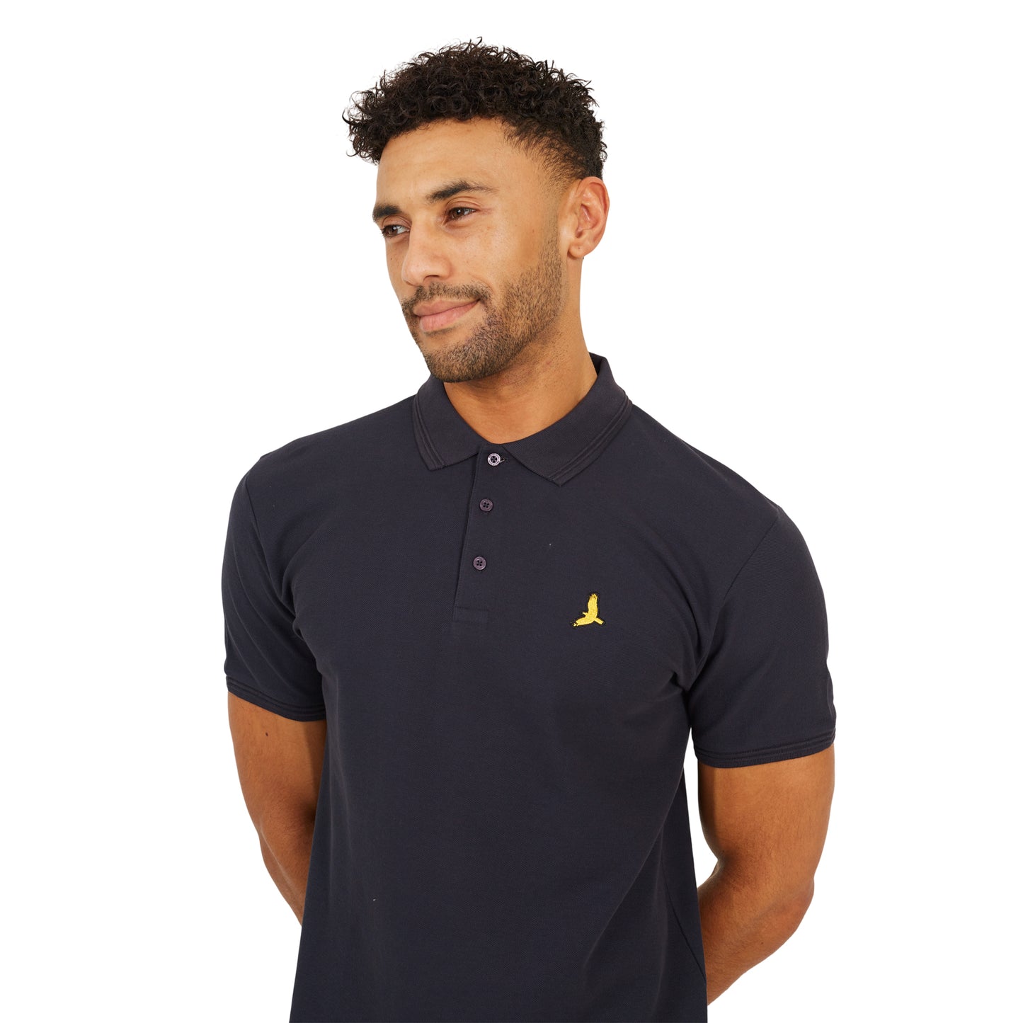 Navy - Side - Brave Soul Mens Cotton Polo Shirt