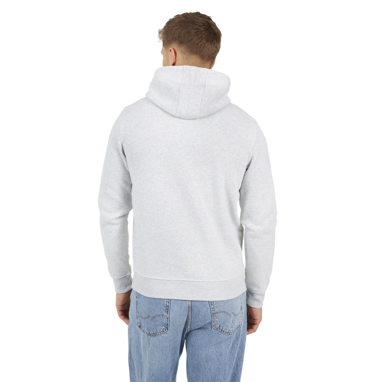 Ecru Marl - Back - Brave Soul Mens Crossover Overhead Hoodie